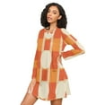 thumbnail image 3 of FORMRS Womens Long Sleeve Nightgowns Crew Neck Sleep Shirt Soft Pajamas Sizes S-3XL, Beige Geometric Circles, 3 of 8