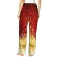 thumbnail image 3 of Daiia Red Gold Glitter Women's Sleep Pant with Pockets and Drawstring,Pajama Pants-Large, 3 of 9