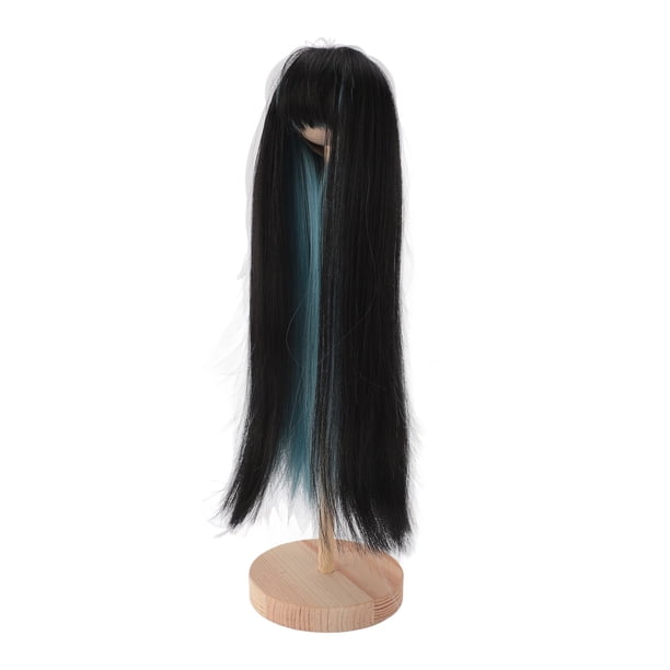 Pelucas Para El Cabello De Muñeca, Simulación De Alta Simulación Dual Color 1/4 Pelucas De Muñecas Con Bola Con Flequillo, Fibra De Alta Temperatura Muñeca Larga Peluca De