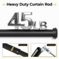 thumbnail image 3 of 1" Rust-Resistant Curtain Rod,Black Curtain Rods for Windows 72" to 144", End Indoor/Outdoor Single Curtain Rod, 3 of 8