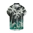 thumbnail image 2 of Njoeus Men's Shirts Hawaiian Summer Short Sleeve Casual Lightweight Beach Shirts Casual Holiday Tropical Shirts Palm Tree Printed Mens Clothing Big & Tall Shirts 2X 3X 4X Clearance Army Green, 2 of 5