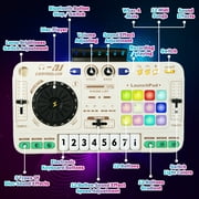 JUGAAD LIFE DJ Mixer for Kids with Microphone&Bluetooth, Light up DJ Turntable with 12 MIDI, Piano Musical Instruments Toys for Boys Girls 3 6 years Birthday Gift for 4 5 6 7+ White