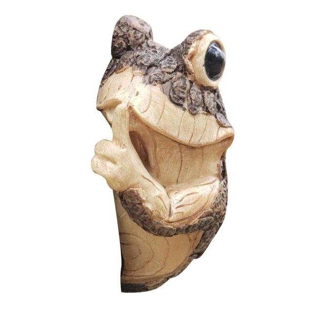 Keep Quiet Frog Tree Peeker - Decoraciones de patio - Adorable escultura de árbol - Decoración de jardín - Garden Peeker Tree-Hugger Yard Art