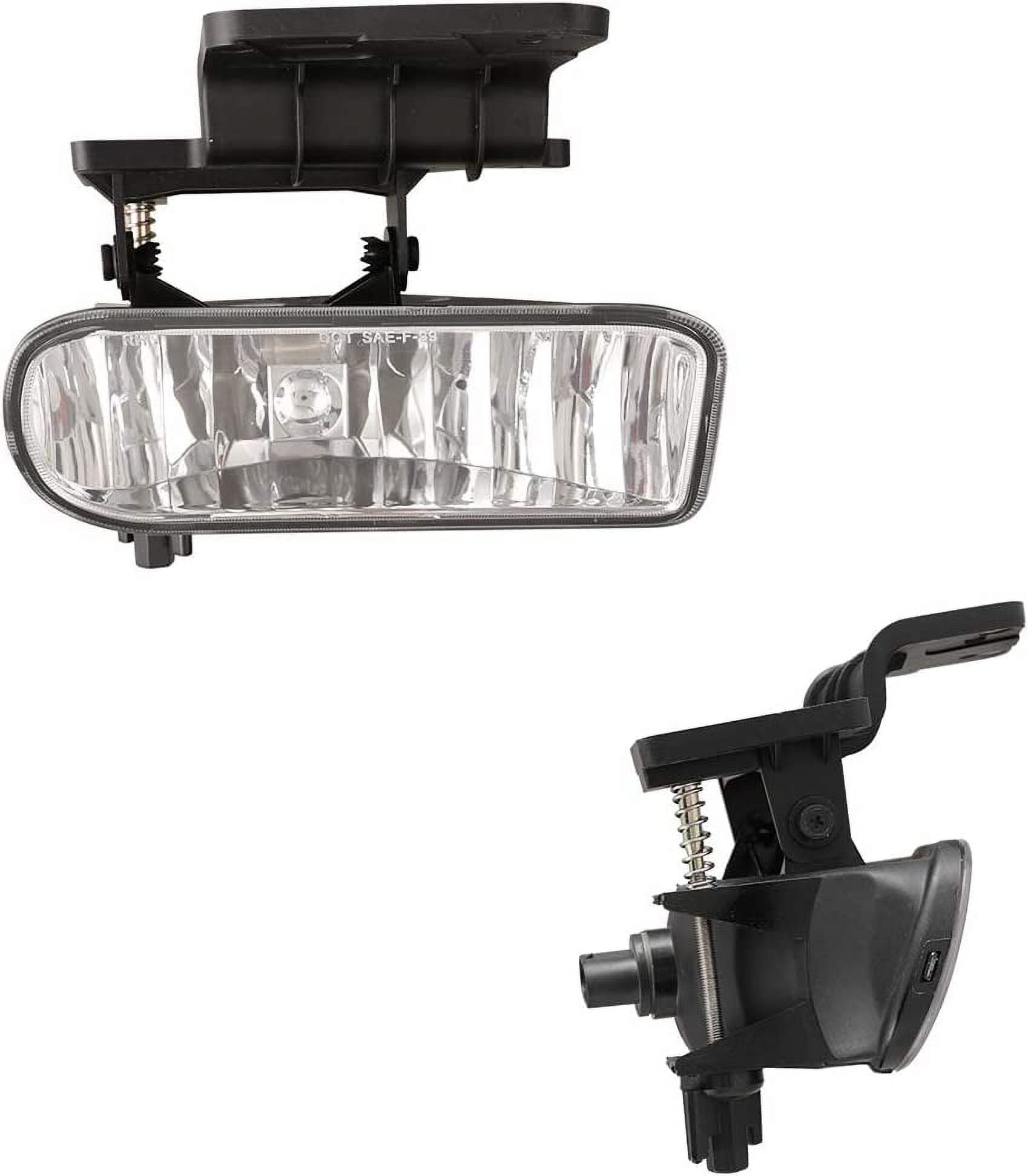 Winjet Driving Fog Lights Compatible With 1999-2002 Silverado 1500 2500, 2000-2001 Silverado 3500, 2000-2006 Suburban/ Tahoe Bumper Fog Lights Pair Clear Lens
