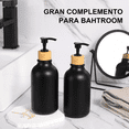 thumbnail image 5 of Juegos De Baño 3 Dispensador De Jabon De Shampoo Bambu 500ml negro, 5 of 5