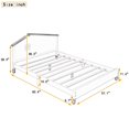 thumbnail image 3 of Full Size Platform Bed Frame, Wood Platform Bed with House Shaped Headboard, Wood Slats Support, No Box Spring Required, for Kids Teens, Cream+Walnut, 3 of 7