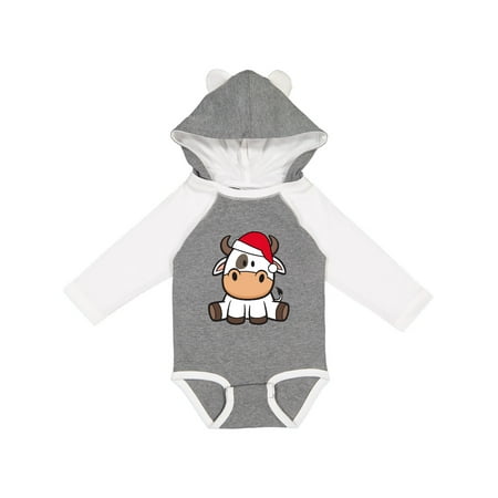 

Inktastic Christmas Santa Cow Gift Baby Boy or Baby Girl Long Sleeve Bodysuit