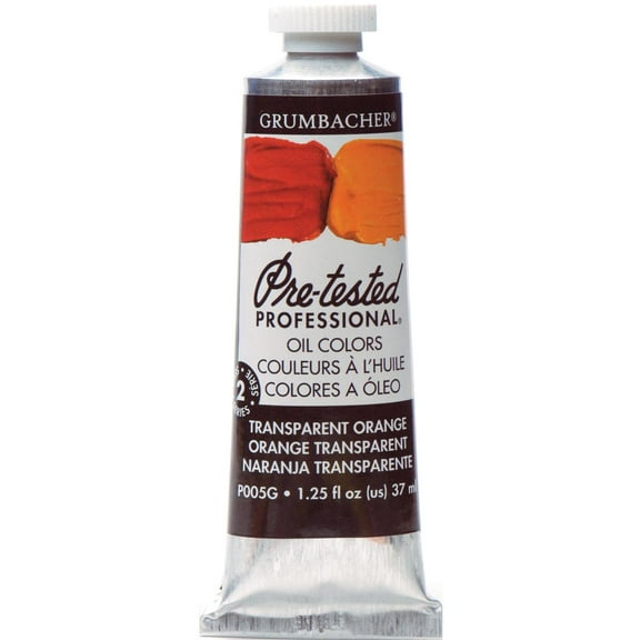 Grumbacher Pre-Tested Oil Color, 37ml Tube, Transparent Orange