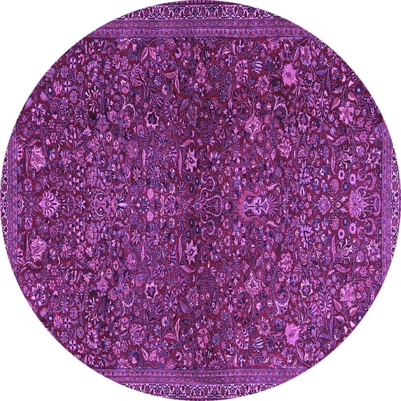 Ahgly Company Indoor Round Persian Purple Traditional Area Rugs, 3' Round
