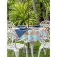 thumbnail image 3 of Outdoor Tablecloth with Umbrella Hole for Patio/Picnic/Party/Camping, Pink Flowers Crown Waterproof Table Cloth Round Cover Washable, Spring Floral Roses Romantic Elegant (Dia 54"), 3 of 8