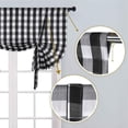 thumbnail image 3 of Tie Up Checkered Curtain, Buffalo Plaid Rod Pocket Adjustable Tie Up Shades Curtain, 3 of 6