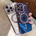 thumbnail image 2 of High-grade Glitter Rhinestones Phone Case For iPhone 16 15 11 12 13 14 Pro Max 16 Plus Magsafe Magnetic Clear Lens Protect Cover Pink For iPhone 15 ProMax, 2 of 6