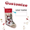 thumbnail image 2 of Personalized Christmas Stockings with Embroidered Name, 16.93 Inch Snowman Jacquard Vintage Xmas Stocking with Soft Velvet for Fireplace Family Holiday Decor, 2 of 6