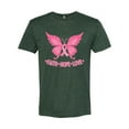 thumbnail image 2 of Wild Bobby, Butterfly Pink Ribbon Faith Hope Love, Breast Cancer Awareness, Men Premium Tri Blend Tee, Forest Green, Small, 2 of 5