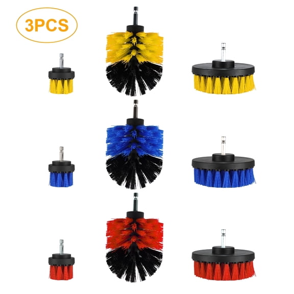 ACDANC 3pcs Car Drill Brush Attachments Set,Power Scrubber Cleaning Brush,Drill Brush Wheel Cleaner Kit,All Purpose Brush Cleaning Kit for Grout,Tiles,Sinks,Bathtub,Bathroom,Shower,Kitchen