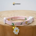 thumbnail image 7 of Ludolm 2 Pack Cotton Breakaway Cat Collars with Bell Flower Pendant Kitty Kitten Collars Pink Purple Collar for Female Girl Cats Male Boy Cats, 7 of 7