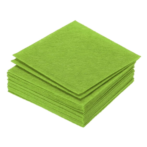 Hojas de fieltro suave, hojas de tela para manualidades, verde oscuro, 4 x 4 pulgadas, 21 piezas