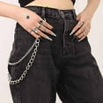 thumbnail image 2 of Hip Hop Pants Jean Chain Goth Punk Silver Trousers Chains Biker Heavy Thick Wallet Pocket Chains Silver Keychains Body Jewelry for Men and Women, 2 of 6