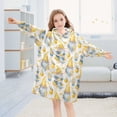 thumbnail image 5 of Dailycode Wearable Blanket Hoodie Oversized Sherpa Flannel Blankets with Pocket for 3-14 Year Old Gnomes and Lemon, 5 of 7