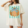 thumbnail image 2 of Coquette Pumpkin Bow Fall T-Shirt, Cute Pumpkin Graphic Tee, Comfort Colors Autumn Shirt, Retro Thanksgiving Halloween Apparel Gift for Her - Ivory, S, 2 of 5