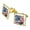 Gold, variant on Deer USA Flag American Traditions Hunting Square Cufflink Set - Silver or Gold