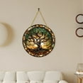 thumbnail image 4 of Tree Of Life Stained Glass Window Hanging Art Panel Suncatcher Ornament For Home, 4 of 5