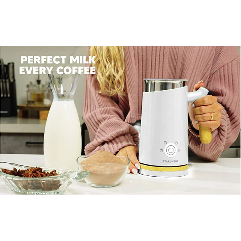 Starument Electric Milk Frother and Steamer - Automatic Milk Foamer &  Heater for Coffee, Latte, Cappuccino, Other Creamy Drinks - 4 Settings for  Cold Foam, Airy Milk Foam, Dense Foam & Warm Milk 