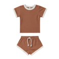 thumbnail image 3 of GYRATEDREAM Baby Boys Girls Shorts Set Summer Outfits Crew Neck Short Sleeve T-Shirt Top and Elastic Waist Shorts Clothes Set for 2-3Y, 3 of 5