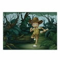 thumbnail image 1 of Colorful Cutting Board, Kid Running in the Middle of Woods with a Map Adventure, Decorative Tempered Glass Cutting and Serving Board, in 3 Sizes, by Ambesonne, 1 of 2