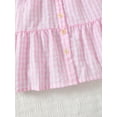 thumbnail image 6 of 4T Baby Girls Dress Toddler Girls Summer Sleeveless Dress 4T Girls Plaid Dress Light Pink, 6 of 6