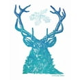 thumbnail image 2 of Babbitt, Gwendolyn 12x14 White Modern Wood Framed Museum Art Print Titled - Indigo and Teal Deer I, 2 of 4