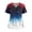 Deep Red, variant on Patriotic Scrubs Top for Women - 4th of July V-Neck Nursing Uniform with Pockets, 250th Anniversary Star Spangled Print Short Sleeve Tunic Dark Blue XXXL
