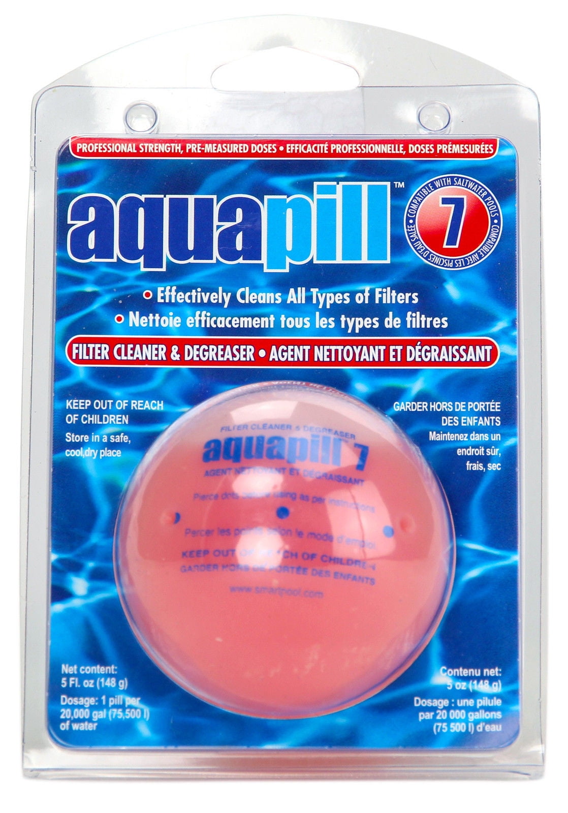 AquaPill 7 Swimming Pool Filter Cartridge Cleaner and Degreaser 6Pack
