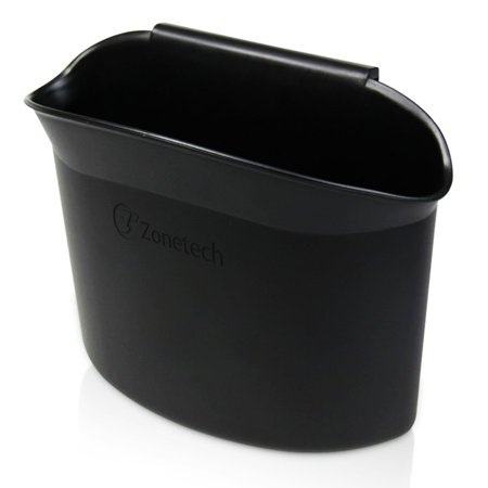 Zone Tech Portable Hanging Mini Car Garbage Can – Classic Black Black Universal