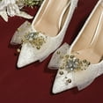 thumbnail image 3 of 1PC High Heel Materials Shiny Rhinestone Wedding Bride DIY Bags/Clothes/Shoes Bow Shoes Charm Shoes Buckle Accessories Shoes Flower Jewelry Shoes Decorations BEIGE, 3 of 8