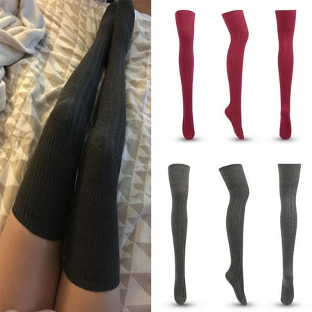 

1Pair Thigh High Socks Over The Knee Socks for Women Boot Sock Winter Leg Warmer High Stocking Long Knit