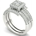 thumbnail image 2 of 1-1/2 Carat T.W. Diamond Single Halo Cluster Two-Band 14kt White Gold Engagement Ring Set, 2 of 5