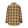 thumbnail image 5 of Sakmal Button Down Womens Tops Yellow Cute Shirts Collared Long Sleeve Plaid Shirts with Pockets, 5 of 5