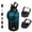 Blue & Black, variant on BJPKPK Half Gallon Insulated Water Bottles with Straw Lid,64oz Large Water Bottle,Stainless Steel Water Bottles with 3 Lids and Paracord Handle, Water Bottle for Hot & Cold Liquid, Gray