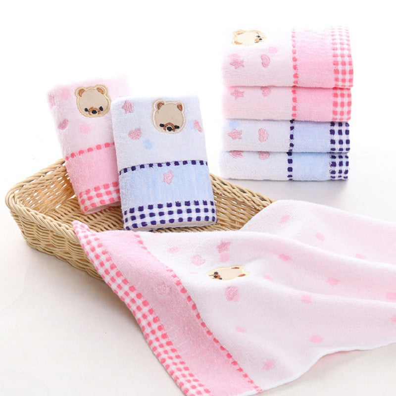 1PC Kids Children Soft Cotton Face Towel Face-Cloth Washcloth Cute Cartoon Q 