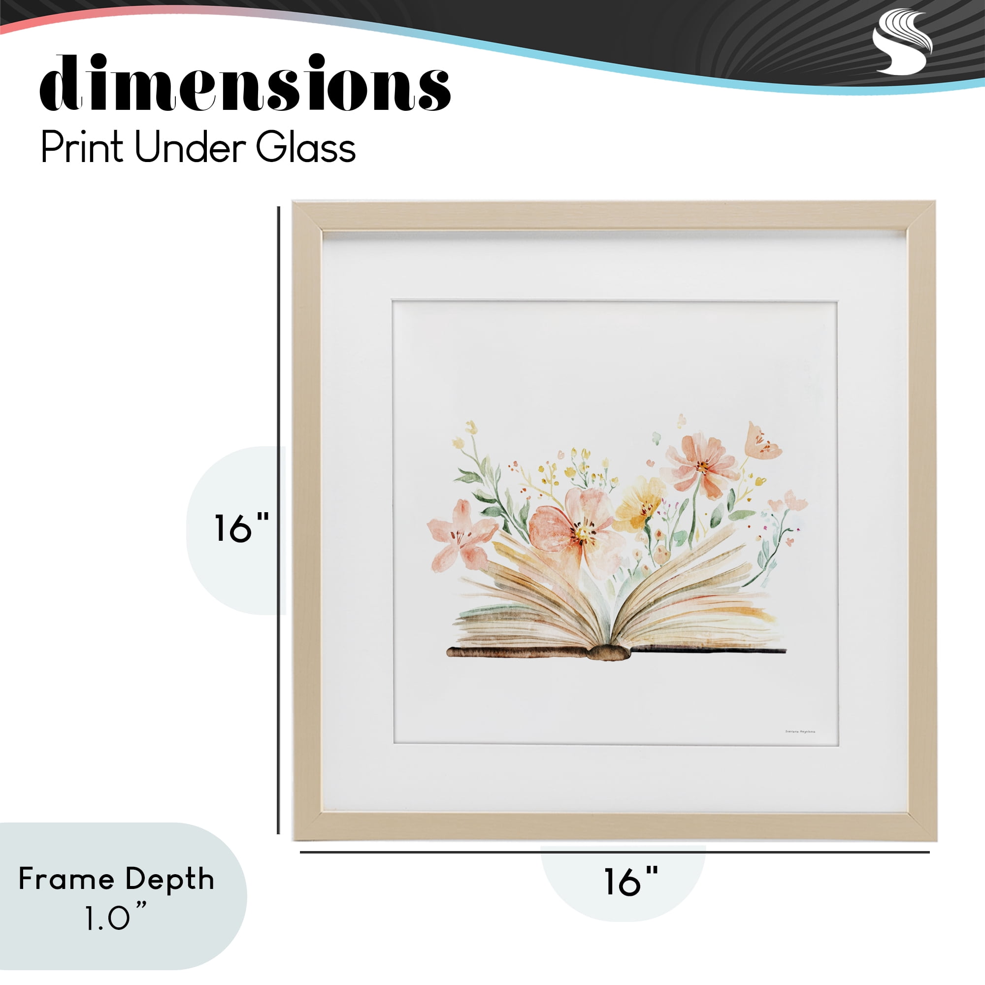 Stupell Industries Floral Flourishing Words Birch Framed Print Under Glass, design by Svetlana Aleynikova