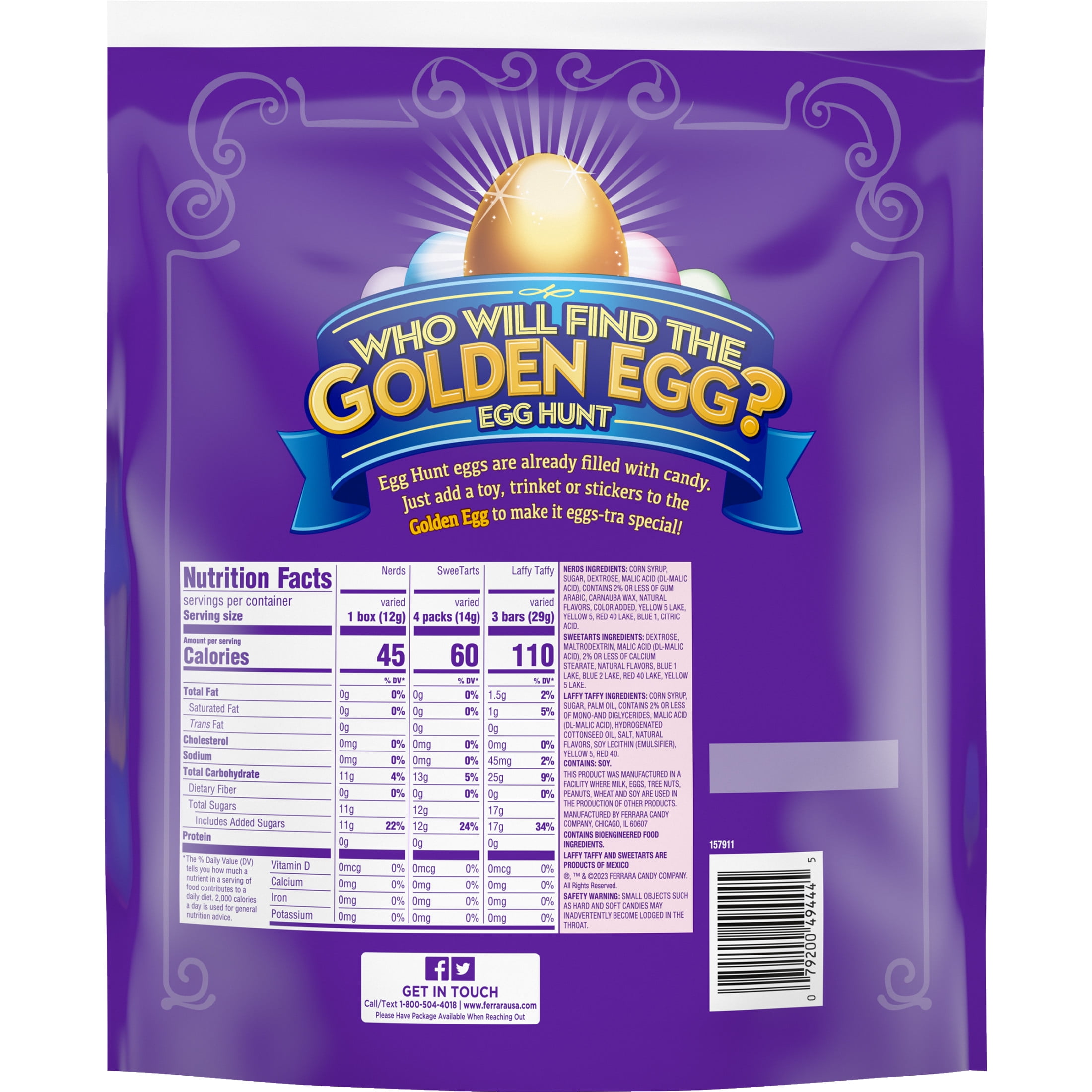Wonka Golden Egg Plastic Egg Hunt Mix, Candy Variety 12ct