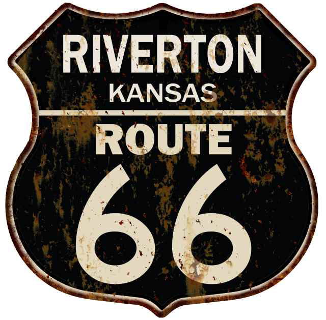 KANSAS Route 66 Shield Metal Sign Man Cave Garage 211110013072 RIVERTON 