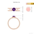 thumbnail image 4 of ANGARA Natural 0.45 Ct. Amethyst Solitaire Stackable Ring in 14K Rose Gold for Women (Ring Size: 11.5), 4 of 9