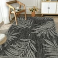 thumbnail image 3 of Indoor/Outdoor Area Rug/ Runner/ Doormat- Black&Gray & Ivory&Blue&Natural&Black & Red & Taupe Ivory&Green Color -Machine Washable, Weather and UV Resistant-Liana Ivory & Black 5'x8', 3 of 5