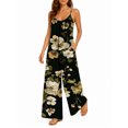 thumbnail image 2 of Women'S Summer Spaghetti Strap Jumpsuits Vintage Roses Loose Baggy Fit Wide Leg Rompers Casual Wear, 2 of 7