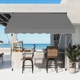 thumbnail image 2 of Outsunny 10x5ft Manual Retractable Awning, Patio Sun Shade Canopy, Grey, 2 of 10