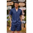 thumbnail image 2 of COOFANDY Men Short Sleeve Shirt and Short Sets Button Down Summer Beach Outfits Set, 2 of 7