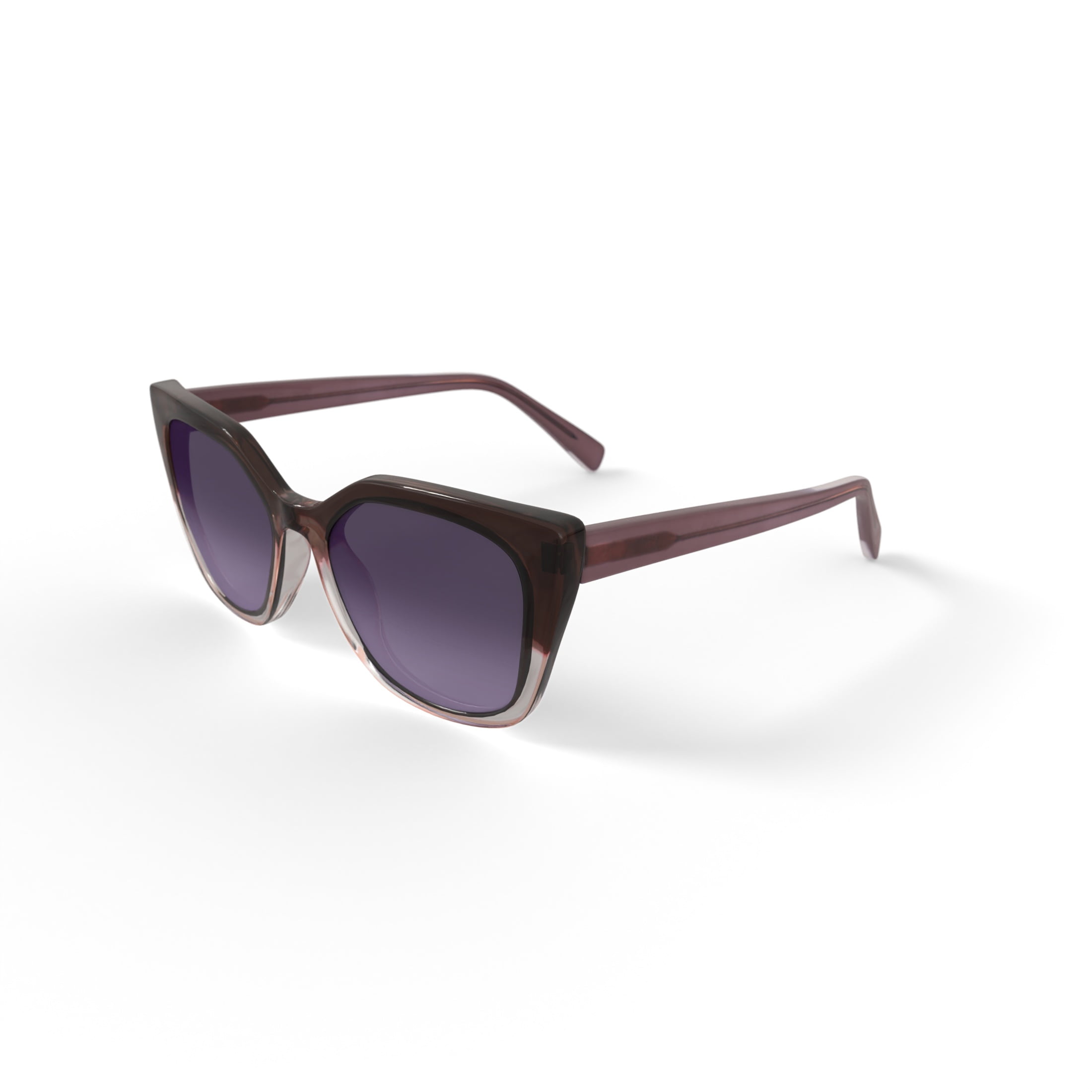 Harper and Roe HR1004 Sunglasses with Case, Brown Rose Ombre, Square, Plastic, 54-19-148