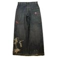 thumbnail image 4 of Lnyulong Jeans Amples Unisexes à Motif Brodé, Bleu Rétro, 4 of 6